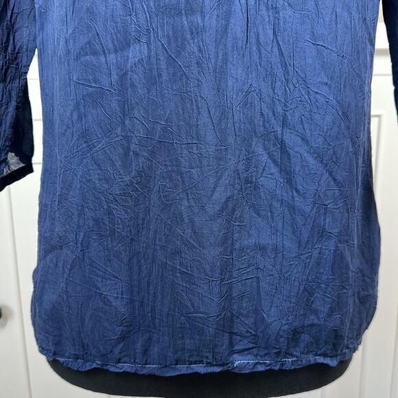 Johnny Was Embroidered Olivia Blouse Tunic Top 3/4 Sleeve Blue Floral Boho XS - Picture 12 of 14